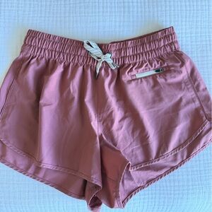 Vuori Pink Elastic Waist Shorts Athletic